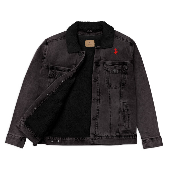 Psychogoose red unisex denim sherpa jacket - Image 2