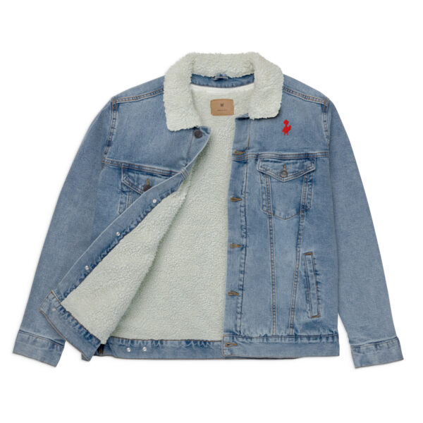 Psychogoose red unisex denim sherpa jacket - Image 4