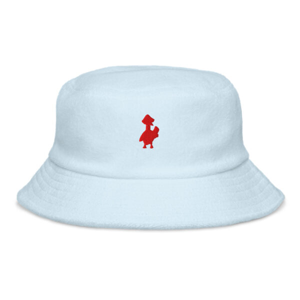 Psychogoose red Unstructured terry cloth bucket hat - Image 3