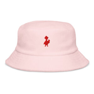 Psychogoose red Unstructured terry cloth bucket hat