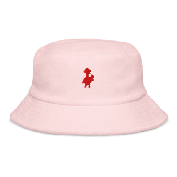 Psychogoose red Unstructured terry cloth bucket hat