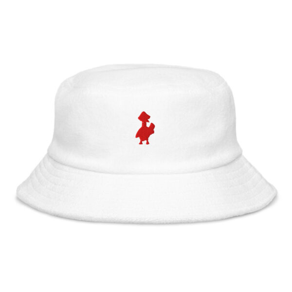 Psychogoose red Unstructured terry cloth bucket hat - Image 5