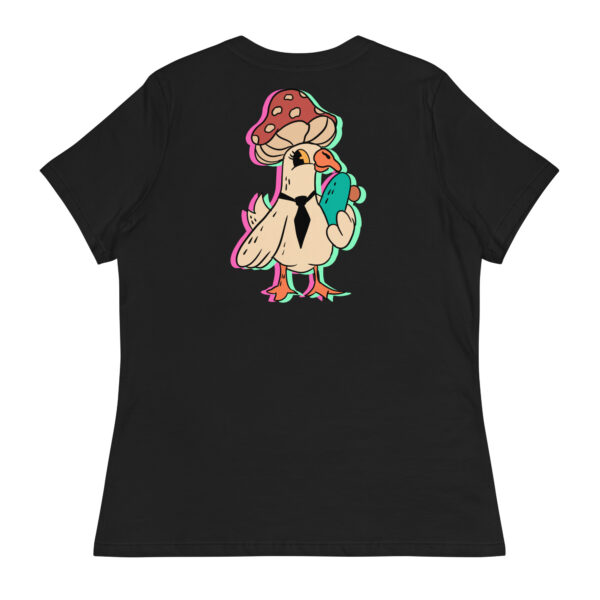 Psychogoose cartoon Embroidered Women's T-Shirt - Image 4
