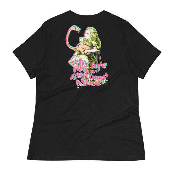 Why are you so confused alice? Embroidered Women's T-Shirt - Image 4