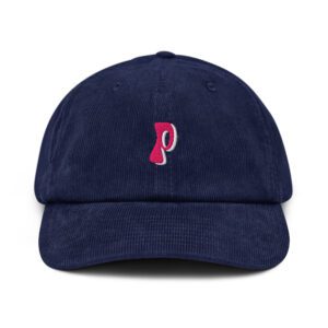 Psychogoose Corduroy Cap – Pink & White “P” Edition